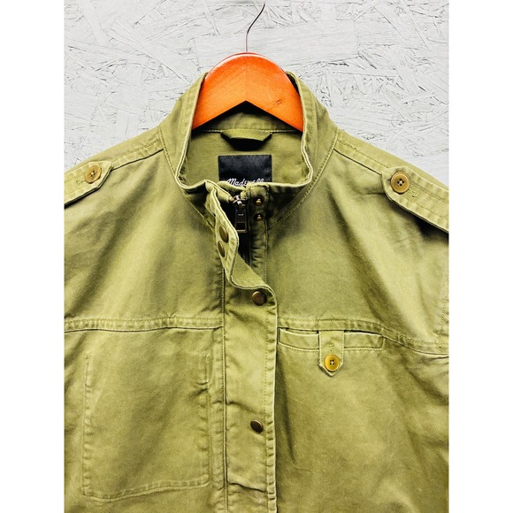 Madewell Field Jacket Women's M Olive Green Military Utility Belted Casual - Picture 2 of 11